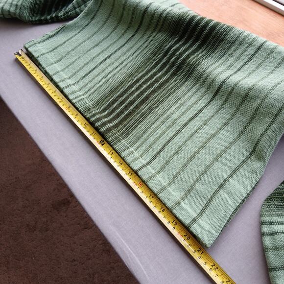 Pear Blossom Vertical Striped Sweater and Scarf Set Medium VTG 70s green black - Picture 9 of 16